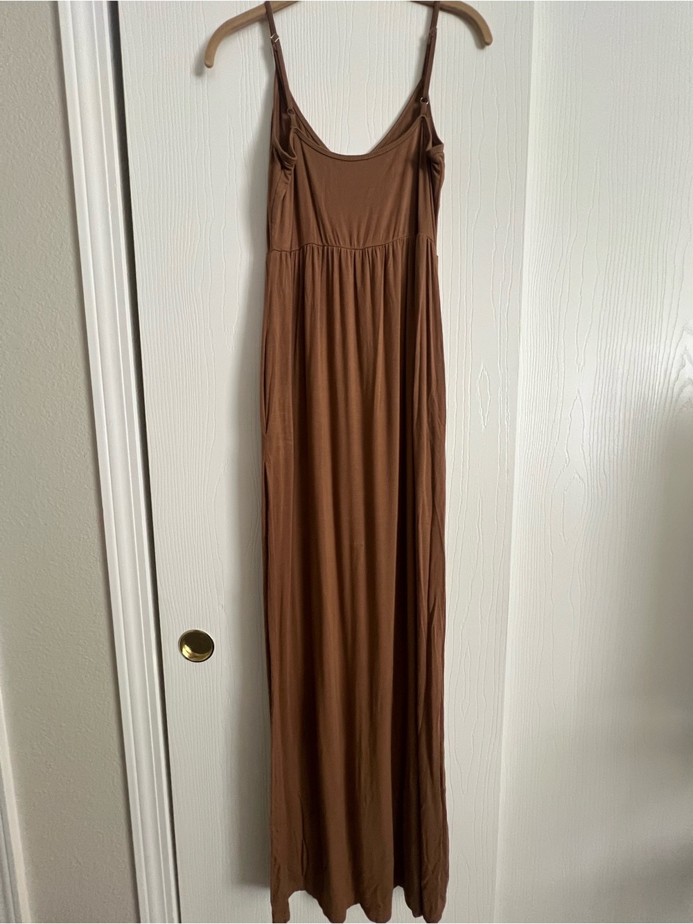 Women’s Brown Spaghetti-Strap Maxi Dress - Picture 3 of 7